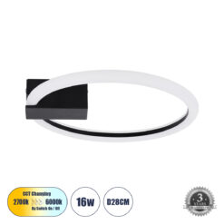 Alternative view of GLOBOSTAR® CINDERELLA 60976 Μοντέρνο Φωτιστικό Οροφής LED 16W 1792lm 360° AC 220-240V IP20 Ρυθμιζόμενο Λευκό CCT με On/Off 2700K/4500K/6000K - Lumileds SMD Chip - Μαύρο Ματ - Μ28.5 x Π28.5 x Υ5cm - 3 Χρόνια Εγγύηση