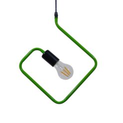 Alternative view of GLOBOSTAR® LIBBY 01096-1 Παιδικό Κρεμαστό Φωτιστικό Οροφής με Ντουί 1 x E27 AC 220-240V IP20 - Πράσινο & Μαύρο - Μ31 x Π31 x Υ16cm