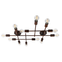 Alternative view of GLOBOSTAR® PIPING 00668-1 Vintage Φωτιστικό Οροφής με Ντουί 12 x E27 AC 220-240V IP20 - Χάλκινο - Μ78.5 x Π9.5 x Υ64cm