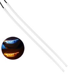 Alternative view of GloboStar® 81725 Σετ 2 ΕΛΑΣΤΙΚΑ - FLEXIBLE DRL + FLASH TURN LIGHT LED CREE COB 60cm 12W 1800lm 360° DC 12V Αδιάβροχα IP65 Πορτοκαλί - Ψυχρό Λευκό 6000K