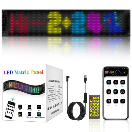 GLOBOSTAR® MATRIX GLB-106-0003 Εύκαμπτη Κυλιόμενη Ψηφιακή Επιγραφή 59.5x12cm P6 96×16 Pixel LED 10W DC 5V 2A με USB 2.0 Αδιάβροχο IP65 Πολύχρωμο RGB – Bluetooth Control μέσω iPIXEL APP – Μ59.5 x Π0.2 x Υ12cm – 2 Χρόνια Εγγύηση