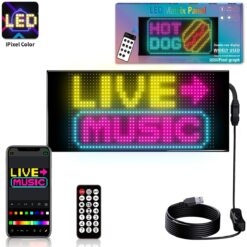 GLOBOSTAR® MATRIX GLB-106-0006 Κυλιόμενη Ψηφιακή Επιγραφή / Κορνίζα 27x12cm P4 48×24 Pixel LED 10W AC 220-240V Αδιάβροχο IP65 Πολύχρωμο RGB – Bluetooth Control μέσω iPIXEL APP – Μ28 x Π0.4 x Υ12cm – 2 Χρόνια Εγγύηση