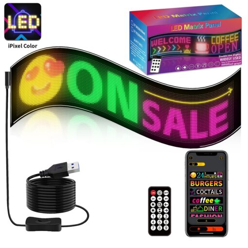 GLOBOSTAR® MATRIX GLB-106-0010 Εύκαμπτη Κυλιόμενη Ψηφιακή Επιγραφή 78x20cm P4.5 160×32 Pixel LED 20W AC 220-240V Αδιάβροχο IP65 Πολύχρωμο RGB – Bluetooth Control μέσω iPIXEL APP – Μ78 x Π0.4 x Υ20cm – 2 Χρόνια Εγγύηση