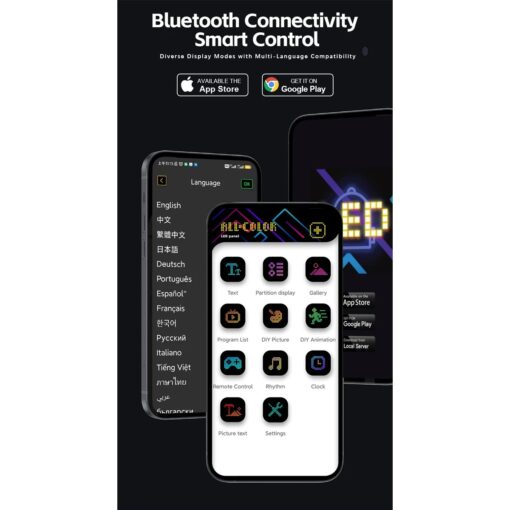 GLOBOSTAR® MATRIX GLB-106-0013 Εύκαμπτη Κυλιόμενη Ψηφιακή Επιγραφή 192x28cm P7 256×32 Pixel LED 40W AC 220-240V Αδιάβροχο IP65 Πολύχρωμο RGB – Bluetooth Control μέσω iPIXEL APP – Μ192 x Π0.4 x Υ28cm – 2 Χρόνια Εγγύηση