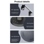 GLOBOSTAR® DESTINY GLB-106-0020 Επιτραπέζιο Φωτιστικό Πορτατίφ με RF Ασύρματο Χειριστήριο & Λειτουργία μέσω WiFi APP LED 10W 600lm 180° AC 220-240V IP20 Πολύχρωμο RGB Dimmable – Sanan SMD Chip – Μαύρο – Μ14 x Π14 x Υ50cm – 2 Χρόνια Εγγύηση