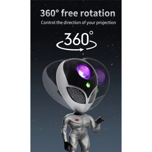 GLOBOSTAR® GALAXY GLB-106-0021 Επιτραπέζιο Φωτιστικό Πορτατίφ Προτζέκτορας Starry Sky με RF Ασύρματο Χειριστήριο LED 6W 360lm 180° AC 220-240V IP20 Πολύχρωμο RGB Dimmable – Sanan SMD Chip – Γκρι & Μαύρο – Μ12.5 x Π12.5 x Υ31cm – 2 Χρόνια Εγγύηση