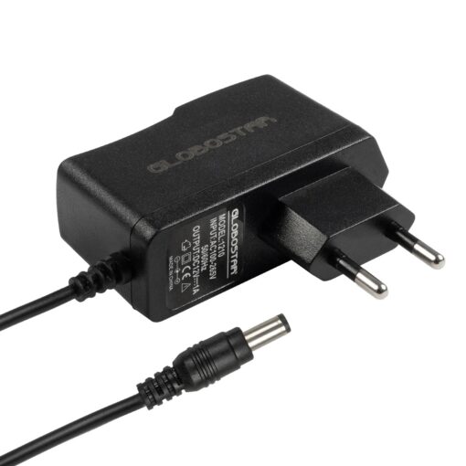 GLOBOSTAR® VOLTIX GLB-107-0001 Τροφοδοτικό/Μετασχηματιστής Class II SELV 12W 1A AC 220-240V σε DC 12V IP20 – Μαύρο Ματ – Μ7.3 x Π4 x Υ2.8cm – 3 Χρόνια Εγγύηση