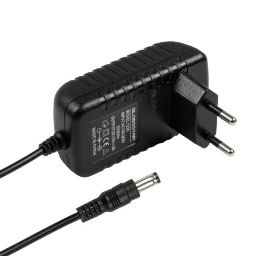 GLOBOSTAR® VOLTIX GLB-107-0002 Τροφοδοτικό/Μετασχηματιστής Class II SELV 24W 2A AC 220-240V σε DC 12V IP20 – Μαύρο Ματ – Μ8 x Π4.2 x Υ2.8cm – 3 Χρόνια Εγγύηση