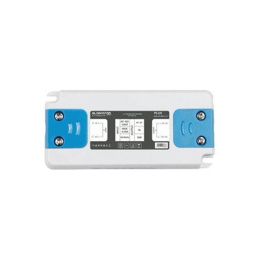 GLOBOSTAR® PLUX GLB-107-0009 Τροφοδοτικό/Μετασχηματιστής Class II SELV 12W 1A AC 220-240V σε DC 12V IP20 – Λευκό Ματ – Μ9.9 x Π4.6 x Υ1.1cm – 3 Χρόνια Εγγύηση