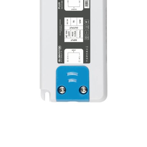 GLOBOSTAR® PLUX GLB-107-0009 Τροφοδοτικό/Μετασχηματιστής Class II SELV 12W 1A AC 220-240V σε DC 12V IP20 – Λευκό Ματ – Μ9.9 x Π4.6 x Υ1.1cm – 3 Χρόνια Εγγύηση