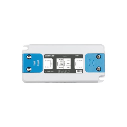 GLOBOSTAR® PLUX GLB-107-0012 Τροφοδοτικό/Μετασχηματιστής Class II SELV 12W 0.5A AC 220-240V σε DC 24V IP20 – Λευκό Ματ – Μ9.9 x Π4.6 x Υ1.1cm – 3 Χρόνια Εγγύηση