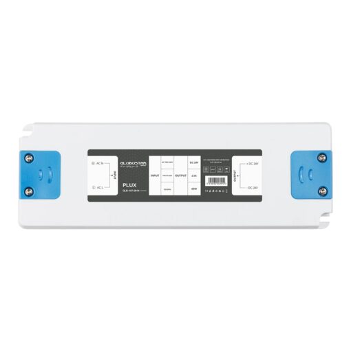 GLOBOSTAR® PLUX GLB-107-0014 Τροφοδοτικό/Μετασχηματιστής Class II SELV 60W 2.5A AC 220-240V σε DC 24V IP20 – Λευκό Ματ – Μ18.5 x Π6.4 x Υ2.2cm – 3 Χρόνια Εγγύηση