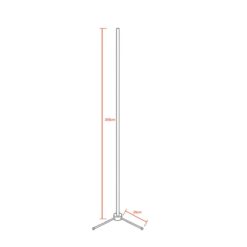 Μοντέρνο Minimal Επιδαπέδιο Μαύρο Φωτιστικό 200cm LED 40 Watt με Ασύρματο Χειριστήριο 2.4G RF,  Λειτουργία μέσω WiFi APP & Dimmer RGBW+WW Πολύχρωμο – Ψυχρό – Ημέρας – Θερμό GloboStar ALIEN Design GLOBO-200-12