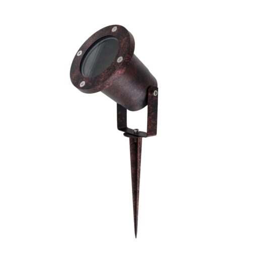 kelvo® GARDELINI KLV-101-0004 Φωτιστικό Σποτ Κήπου για Φυτά & Δέντρα με Καρφωτή Βάση για Λάμπα MR16 με Ντουί GU10 AC 220-240V Αδιάβροχο IP65 – Μπρονζέ Εφέ Σκουριάς Ματ – Μ10 x Π10 x Υ30cm