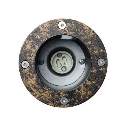 kelvo® GARDELINI KLV-101-0005-V2 Φωτιστικό Σποτ Τοίχου με Βάση για Λάμπα MR16 με Ντουί GU10 AC 220-240V Αδιάβροχο IP65 –  Χρυσό Εφέ Σκουριάς Ματ – Μ10 x Π10 x Υ30cm
