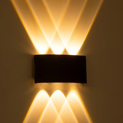 kelvo® SIXOAD KLV-101-0006 Φωτιστικό Τοίχου / Απλίκα LED 18W 1800lm 30° AC 220-240V Αδιάβροχο IP65 Θερμό Λευκό 2700K – CREE XPE Chip & TÜV SÜD Driver – Μαύρο Ματ – Μ17 x Π4 x Υ8cm – 5 Χρόνια Εγγύηση