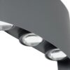 kelvo® SIXOAD KLV-101-0010 Φωτιστικό Τοίχου / Απλίκα LED 18W 1980lm 30° AC 220-240V Αδιάβροχο IP65 Φυσικό Λευκό 4500K – CREE XPE Chip & TÜV SÜD Driver – Γκρι Ανθρακί Ματ – Μ17 x Π4 x Υ8cm – 5 Χρόνια Εγγύηση