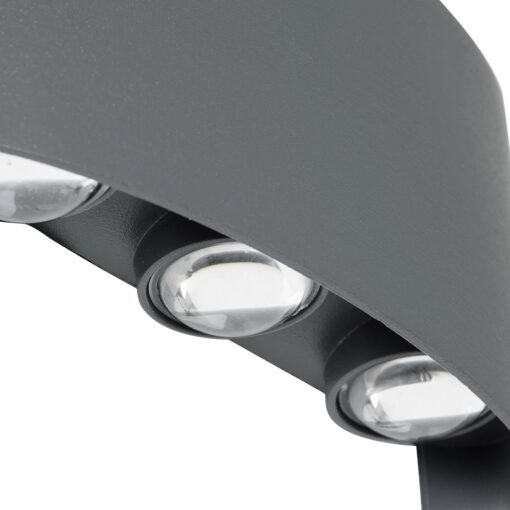 kelvo® SIXOAD KLV-101-0010 Φωτιστικό Τοίχου / Απλίκα LED 18W 1980lm 30° AC 220-240V Αδιάβροχο IP65 Φυσικό Λευκό 4500K – CREE XPE Chip & TÜV SÜD Driver – Γκρι Ανθρακί Ματ – Μ17 x Π4 x Υ8cm – 5 Χρόνια Εγγύηση