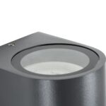 kelvo® MURANO KLV-101-0013 Φωτιστικό Τοίχου / Απλίκα για Λάμπα MR16 με Ντουί GU10 AC 220-240V Αδιάβροχο IP65 – Γκρι Ανθρακί Ματ – Μ8 x Π8 x Υ7cm