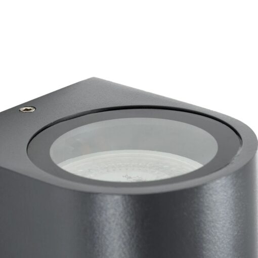 kelvo® MURANO KLV-101-0013 Φωτιστικό Τοίχου / Απλίκα για Λάμπα MR16 με Ντουί GU10 AC 220-240V Αδιάβροχο IP65 – Γκρι Ανθρακί Ματ – Μ8 x Π8 x Υ7cm