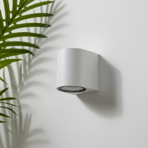 kelvo® MURANO KLV-101-0014 Φωτιστικό Τοίχου / Απλίκα για Λάμπα MR16 με Ντουί GU10 AC 220-240V Αδιάβροχο IP65 – Λευκό Ματ – Μ8 x Π8 x Υ7cm