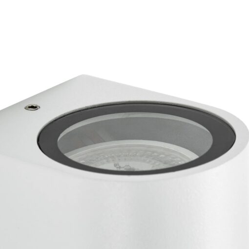 kelvo® MURANO KLV-101-0014 Φωτιστικό Τοίχου / Απλίκα για Λάμπα MR16 με Ντουί GU10 AC 220-240V Αδιάβροχο IP65 – Λευκό Ματ – Μ8 x Π8 x Υ7cm
