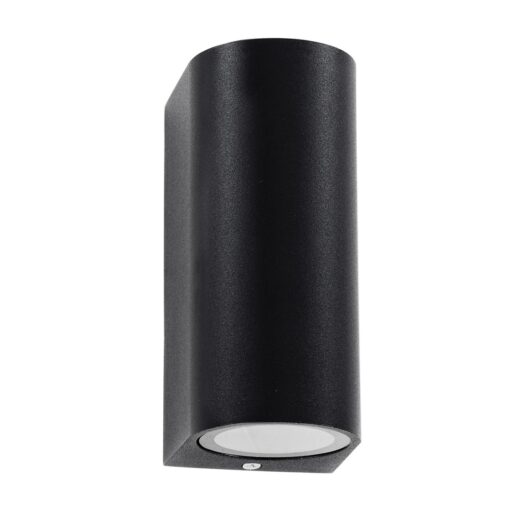 kelvo® MURANO KLV-101-0015 Φωτιστικό Τοίχου / Απλίκα για 2 Λάμπες MR16 με Ντουί GU10 AC 220-240V Αδιάβροχο IP65 – Μαύρο Ματ – Μ8 x Π8 x Υ15cm
