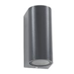 kelvo® MURANO KLV-101-0016 Φωτιστικό Τοίχου / Απλίκα για 2 Λάμπες MR16 με Ντουί GU10 AC 220-240V Αδιάβροχο IP65 – Γκρι Ανθρακί Ματ – Μ8 x Π8 x Υ15cm