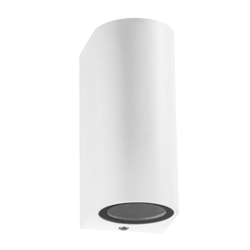 kelvo® MURANO KLV-101-0017 Φωτιστικό Τοίχου / Απλίκα για 2 Λάμπες MR16 με Ντουί GU10 AC 220-240V Αδιάβροχο IP65 – Λευκό Ματ – Μ8 x Π8 x Υ15cm