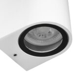 kelvo® MURANO KLV-101-0017 Φωτιστικό Τοίχου / Απλίκα για 2 Λάμπες MR16 με Ντουί GU10 AC 220-240V Αδιάβροχο IP65 – Λευκό Ματ – Μ8 x Π8 x Υ15cm