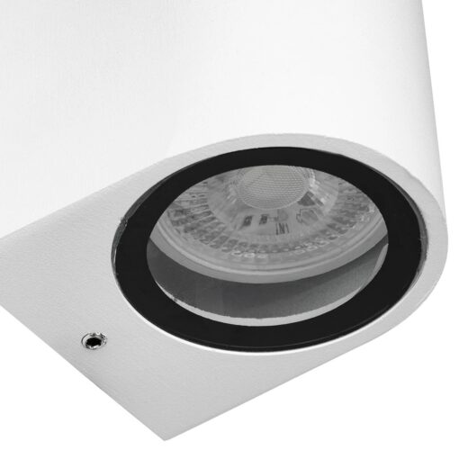 kelvo® MURANO KLV-101-0017 Φωτιστικό Τοίχου / Απλίκα για 2 Λάμπες MR16 με Ντουί GU10 AC 220-240V Αδιάβροχο IP65 – Λευκό Ματ – Μ8 x Π8 x Υ15cm