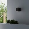 kelvo® BURANO KLV-101-0018 Φωτιστικό Τοίχου / Απλίκα για Λάμπα MR16 με Ντουί GU10 AC 220-240V Αδιάβροχο IP65 – Μαύρο Ματ – Μ8 x Π8 x Υ7cm