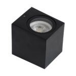 kelvo® BURANO KLV-101-0018 Φωτιστικό Τοίχου / Απλίκα για Λάμπα MR16 με Ντουί GU10 AC 220-240V Αδιάβροχο IP65 – Μαύρο Ματ – Μ8 x Π8 x Υ7cm