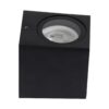 kelvo® BURANO KLV-101-0018 Φωτιστικό Τοίχου / Απλίκα για Λάμπα MR16 με Ντουί GU10 AC 220-240V Αδιάβροχο IP65 – Μαύρο Ματ – Μ8 x Π8 x Υ7cm