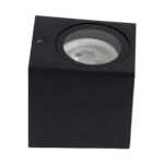 kelvo® BURANO KLV-101-0018 Φωτιστικό Τοίχου / Απλίκα για Λάμπα MR16 με Ντουί GU10 AC 220-240V Αδιάβροχο IP65 – Μαύρο Ματ – Μ8 x Π8 x Υ7cm