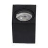 kelvo® BURANO KLV-101-0018 Φωτιστικό Τοίχου / Απλίκα για Λάμπα MR16 με Ντουί GU10 AC 220-240V Αδιάβροχο IP65 – Μαύρο Ματ – Μ8 x Π8 x Υ7cm