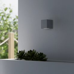 kelvo® BURANO KLV-101-0019 Φωτιστικό Τοίχου / Απλίκα για Λάμπα MR16 με Ντουί GU10 AC 220-240V Αδιάβροχο IP65 – Γκρι Ανθρακί Ματ – Μ8 x Π8 x Υ7cm