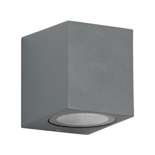 kelvo® BURANO KLV-101-0019 Φωτιστικό Τοίχου / Απλίκα για Λάμπα MR16 με Ντουί GU10 AC 220-240V Αδιάβροχο IP65 – Γκρι Ανθρακί Ματ – Μ8 x Π8 x Υ7cm