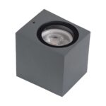 kelvo® BURANO KLV-101-0019 Φωτιστικό Τοίχου / Απλίκα για Λάμπα MR16 με Ντουί GU10 AC 220-240V Αδιάβροχο IP65 – Γκρι Ανθρακί Ματ – Μ8 x Π8 x Υ7cm