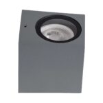 kelvo® BURANO KLV-101-0019 Φωτιστικό Τοίχου / Απλίκα για Λάμπα MR16 με Ντουί GU10 AC 220-240V Αδιάβροχο IP65 – Γκρι Ανθρακί Ματ – Μ8 x Π8 x Υ7cm