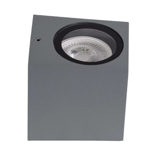 kelvo® BURANO KLV-101-0019 Φωτιστικό Τοίχου / Απλίκα για Λάμπα MR16 με Ντουί GU10 AC 220-240V Αδιάβροχο IP65 – Γκρι Ανθρακί Ματ – Μ8 x Π8 x Υ7cm