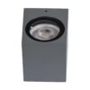 kelvo® BURANO KLV-101-0019 Φωτιστικό Τοίχου / Απλίκα για Λάμπα MR16 με Ντουί GU10 AC 220-240V Αδιάβροχο IP65 – Γκρι Ανθρακί Ματ – Μ8 x Π8 x Υ7cm