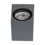 kelvo® BURANO KLV-101-0019 Φωτιστικό Τοίχου / Απλίκα για Λάμπα MR16 με Ντουί GU10 AC 220-240V Αδιάβροχο IP65 – Γκρι Ανθρακί Ματ – Μ8 x Π8 x Υ7cm