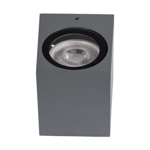 kelvo® BURANO KLV-101-0019 Φωτιστικό Τοίχου / Απλίκα για Λάμπα MR16 με Ντουί GU10 AC 220-240V Αδιάβροχο IP65 – Γκρι Ανθρακί Ματ – Μ8 x Π8 x Υ7cm
