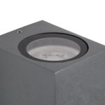 kelvo® BURANO KLV-101-0019 Φωτιστικό Τοίχου / Απλίκα για Λάμπα MR16 με Ντουί GU10 AC 220-240V Αδιάβροχο IP65 – Γκρι Ανθρακί Ματ – Μ8 x Π8 x Υ7cm