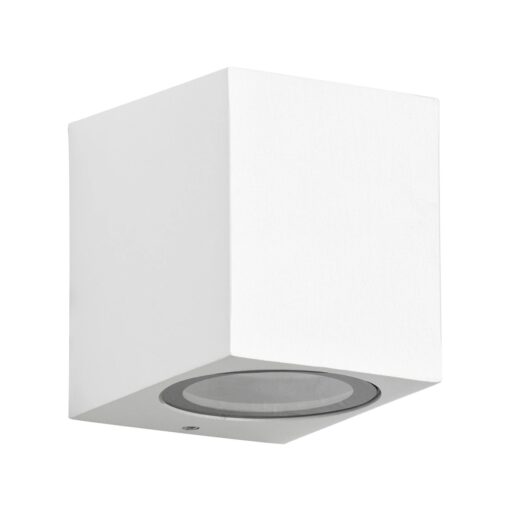 kelvo® BURANO KLV-101-0020 Φωτιστικό Τοίχου / Απλίκα για Λάμπα MR16 με Ντουί GU10 AC 220-240V Αδιάβροχο IP65 – Λευκό Ματ – Μ8 x Π8 x Υ7cm