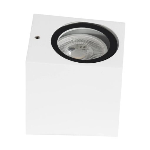 kelvo® BURANO KLV-101-0020 Φωτιστικό Τοίχου / Απλίκα για Λάμπα MR16 με Ντουί GU10 AC 220-240V Αδιάβροχο IP65 – Λευκό Ματ – Μ8 x Π8 x Υ7cm