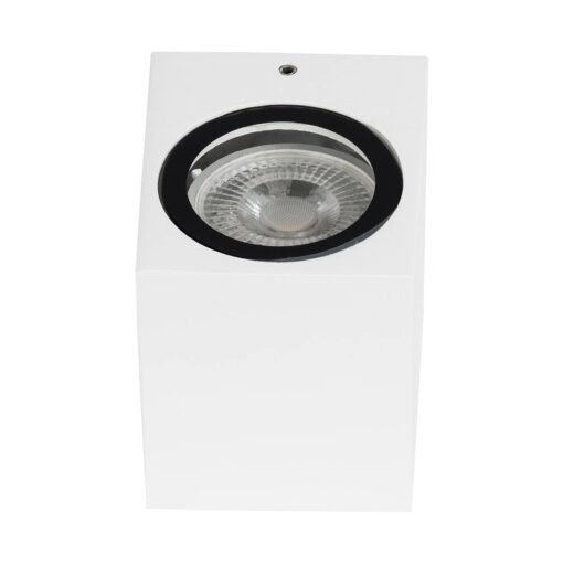 kelvo® BURANO KLV-101-0020 Φωτιστικό Τοίχου / Απλίκα για Λάμπα MR16 με Ντουί GU10 AC 220-240V Αδιάβροχο IP65 – Λευκό Ματ – Μ8 x Π8 x Υ7cm