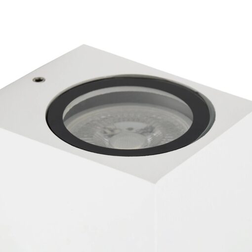 kelvo® BURANO KLV-101-0020 Φωτιστικό Τοίχου / Απλίκα για Λάμπα MR16 με Ντουί GU10 AC 220-240V Αδιάβροχο IP65 – Λευκό Ματ – Μ8 x Π8 x Υ7cm