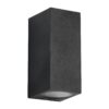 kelvo® BURANO KLV-101-0021 Φωτιστικό Τοίχου / Απλίκα για 2 Λάμπες MR16 με Ντουί GU10 AC 220-240V Αδιάβροχο IP65 – Μαύρο Ματ – Μ8 x Π8 x Υ15cm